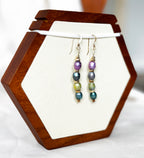 EnJen – Multicolor Freshwater Pearl Drop Earrings One Gold Hooks