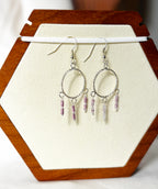 EnJen – Silver & Purple Beaded Windcatcher Earrings On Sterling Silver Hooks