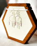 EnJen – Silver & Purple Beaded Windcatcher Earrings On Sterling Silver Hooks