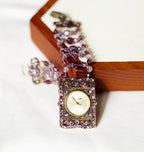 EnJen – Purple Gem Stone Watch with Hand-Threaded Wire Strap*