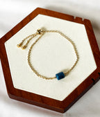 EnJen – Natural Apatite on Hand-wrapped Gold-filled Chain with Adjustable Slider Clasp