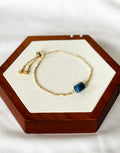 EnJen – Natural Apatite on Hand-wrapped Gold-filled Chain with Adjustable Slider Clasp