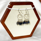 EnJen – Iolite Chandelier Earrings with Gold Accents on Sterling Silver Ear Hooks