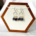 EnJen – Iolite Chandelier Earrings with Gold Accents on Sterling Silver Ear Hooks
