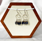 EnJen – Iolite Chandelier Earrings with Gold Accents on Sterling Silver Ear Hooks