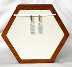 EnJen – Blue Cubic Zirconia Channel Earrings on Gold-filled Leverbacks
