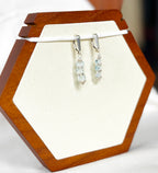 EnJen – Blue Cubic Zirconia Channel Earrings on Gold-filled Leverbacks