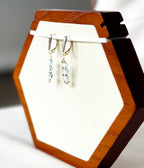 EnJen – Blue Cubic Zirconia Channel Earrings on Gold-filled Leverbacks