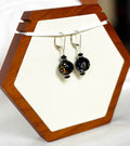 EnJen – Lampworked Glass Ball Earrings with Onyx Accents