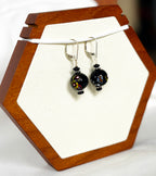 EnJen – Lampworked Glass Ball Earrings with Onyx Accents