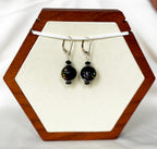 EnJen – Lampworked Glass Ball Earrings with Onyx Accents