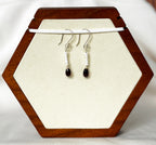 EnJen – Hand-wrapped Garnet & Pearl Drop Earrings on Sterling Silver Hooks
