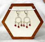 EnJen – Fire Red Crystal on Serling Silver Chandelier Earring Leverbacks